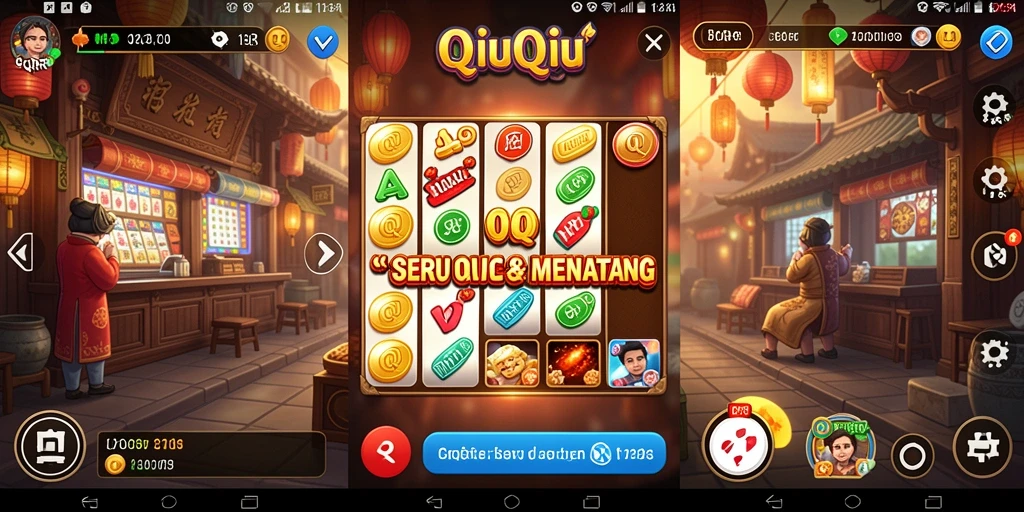 Tangkapan layar utama 8QR menampilkan aksi seru permainan QiuQiu.